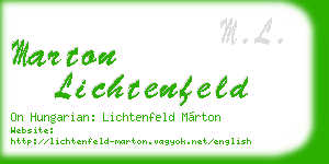 marton lichtenfeld business card